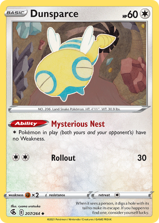 Dunsparce 207/264 Uncommon | Fusion Strike | Pokemon Card