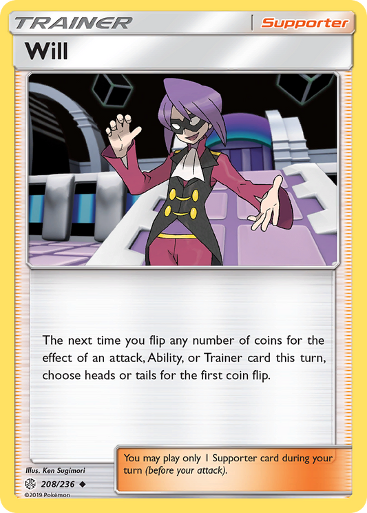 Will 208/236 Uncommon | Cosmic Eclipse | Pokemon Card