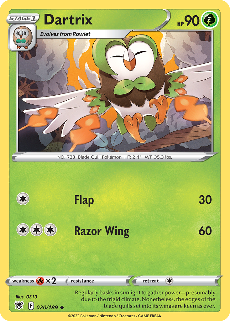 Dartrix 20/189 Uncommon | Astral Radiance | Pokemon Card