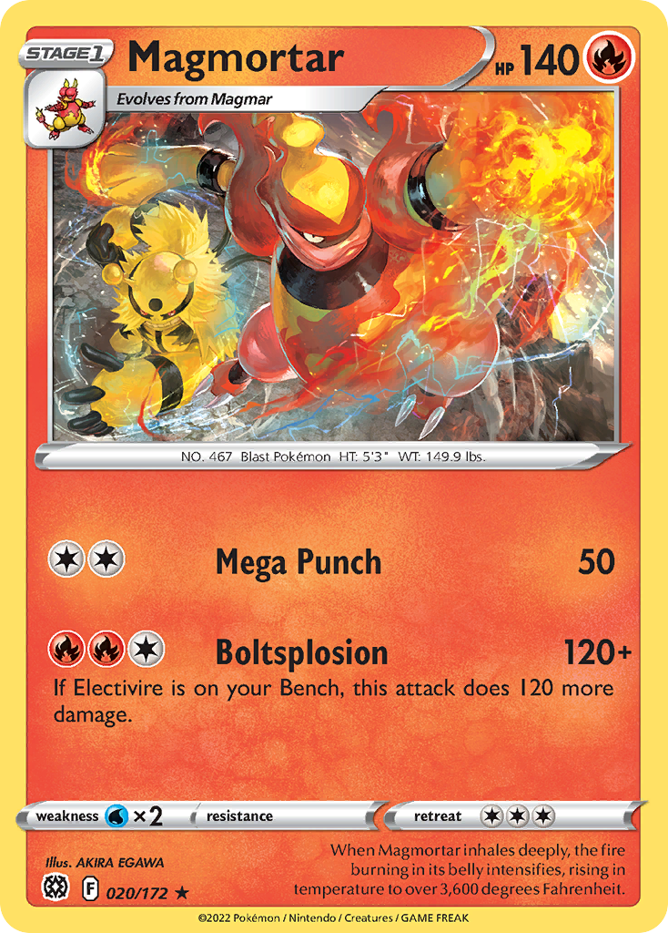 Magmortar 20/172 Rare | Brilliant Stars | Pokemon Card