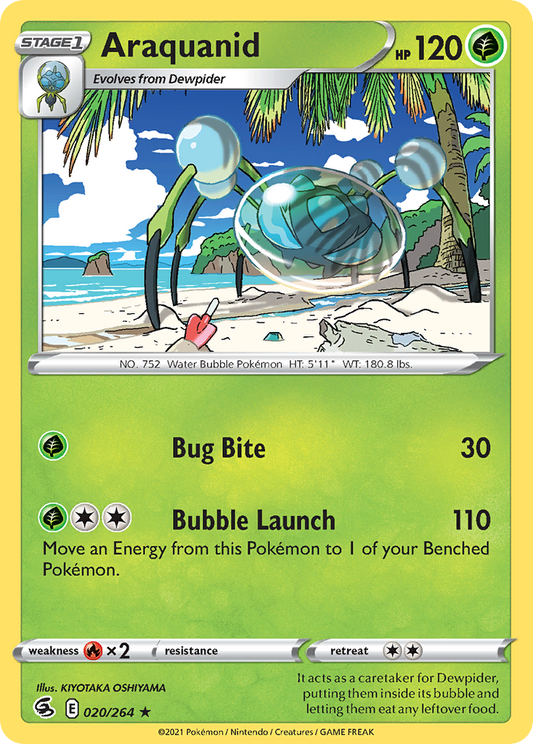 Araquanid 20/264 Rare | Fusion Strike | Pokemon Card