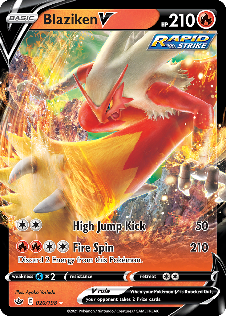 Blaziken V 20/198 Rare Holo V | Chilling Reign | Pokemon Card