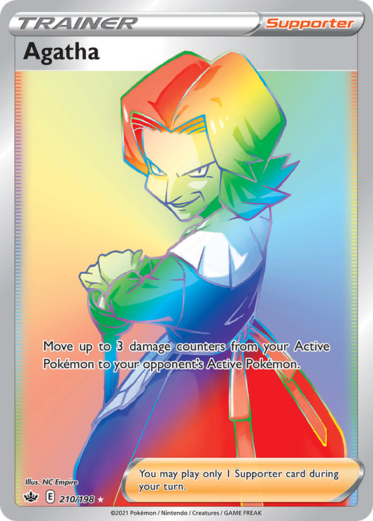 Agatha 210/198 Rare Rainbow | Chilling Reign | Pokemon Card