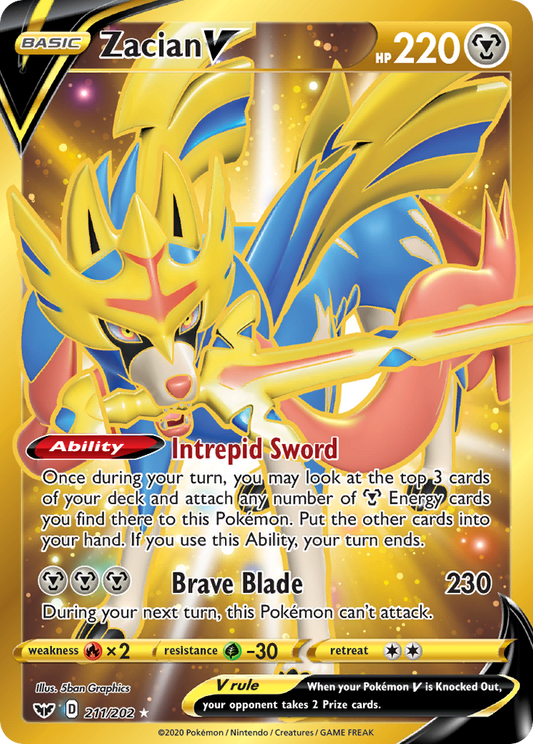 Zacian V 211/202 Rare Secret | Sword & Shield | Pokemon Card