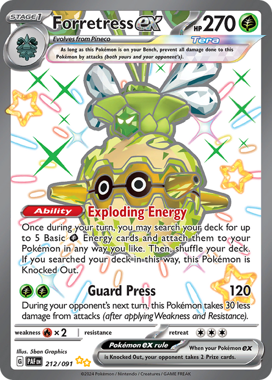 Forretress ex 212/91 Shiny Ultra Rare | Paldean Fates | Pokemon Card