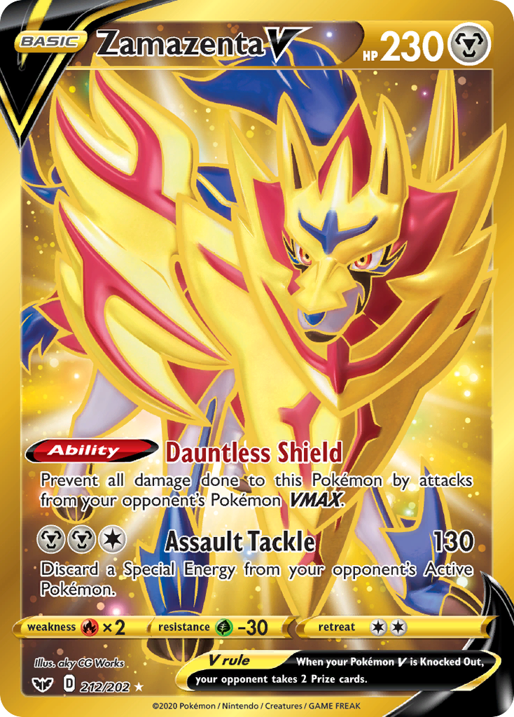 Zamazenta V 212/202 Rare Secret | Sword & Shield | Pokemon Card