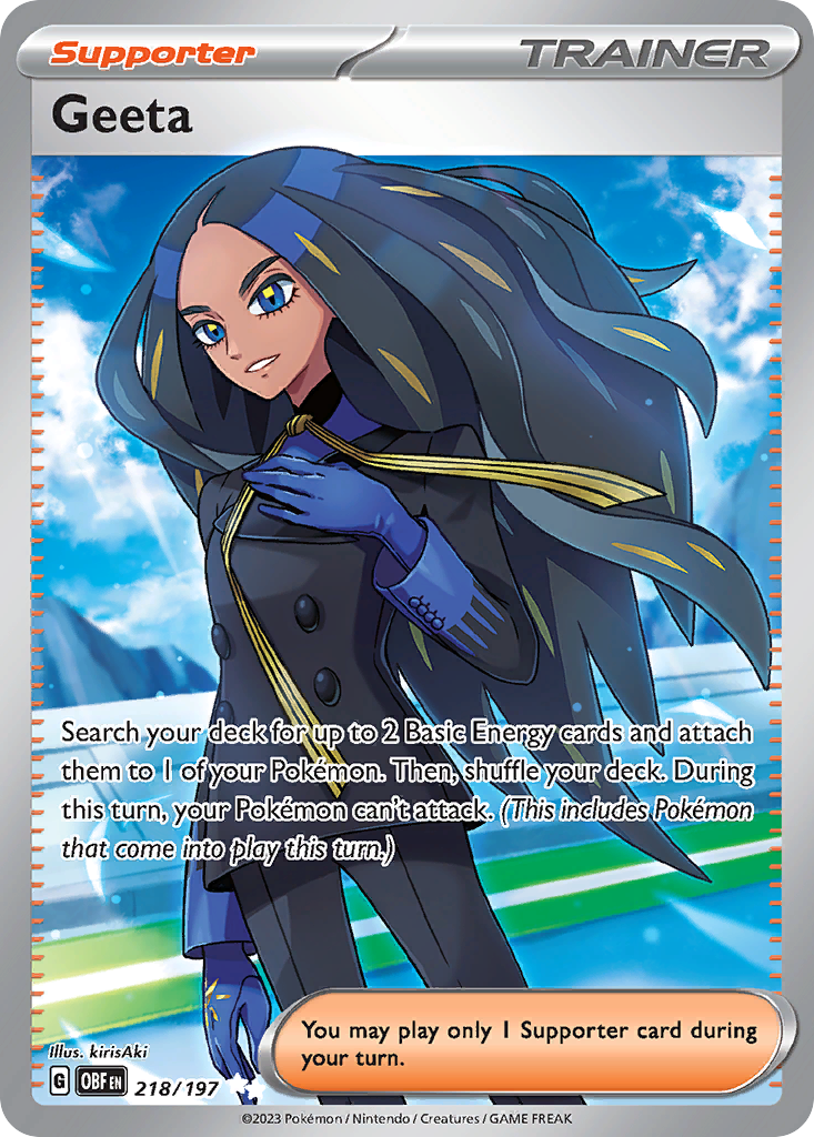 Geeta 218/197 Ultra Rare | Obsidian Flames | Pokemon Card