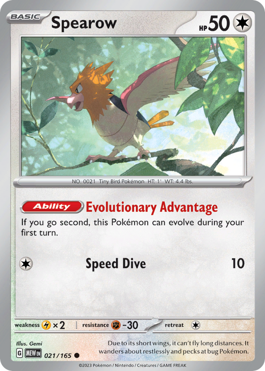 Spearow 21/165 Common | 151 | Pokemon Card