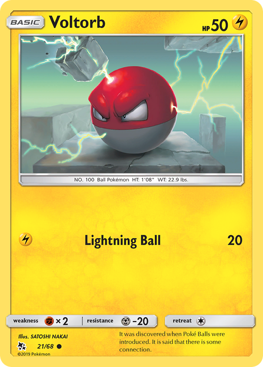 Voltorb 21/68 Common | Hidden Fates | Pokemon Card