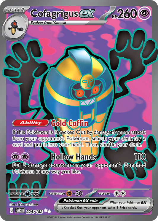 Cofagrigus ex 224/182 Ultra Rare | Paradox Rift | Pokemon Card