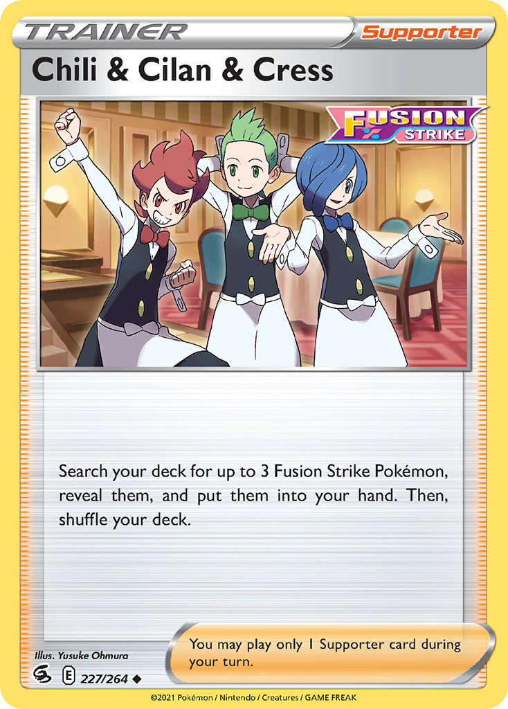 Chili & Cilan & Cress 227/264 Uncommon | Fusion Strike | Pokemon Card