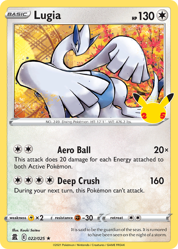 Lugia 22/25 Rare Holo | Celebrations | Pokemon Card