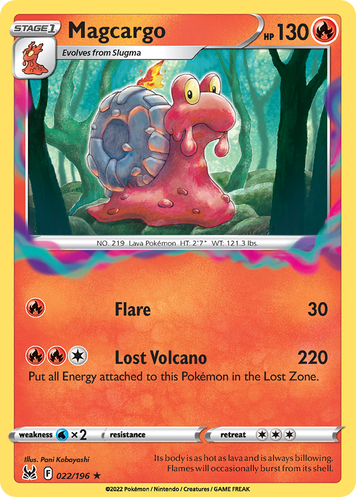 Magcargo 22/196 Rare | Lost Origin | Pokemon Card