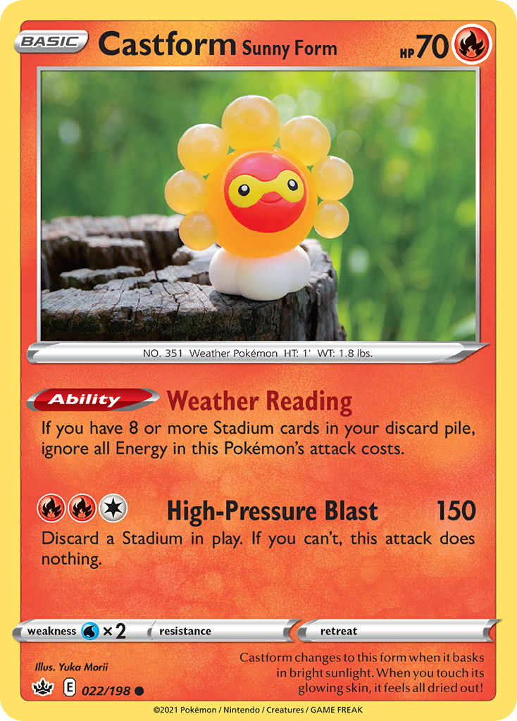 Castform Sunny Form 22/198 Common | Chilling Reign | Pokemon Card