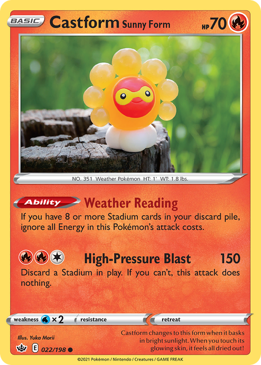 Castform Sunny Form 22/198 Common | Chilling Reign | Pokemon Card