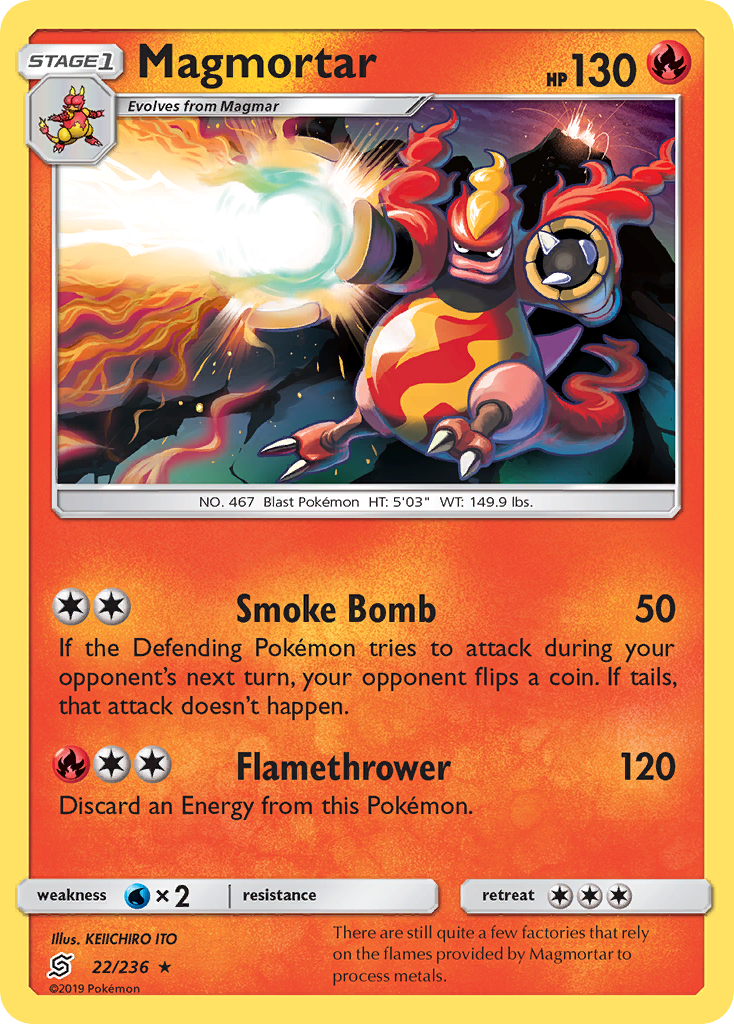 Magmortar 22/236 Rare | Unified Minds | Pokemon Card