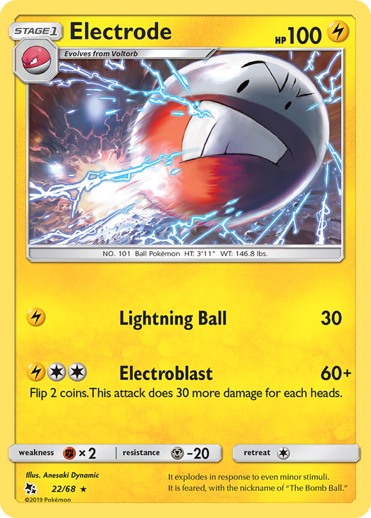 Electrode 22/68 Rare | Hidden Fates | Pokemon Card