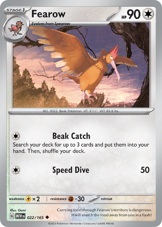 Fearow 22/165 Uncommon | 151 | Pokemon Card