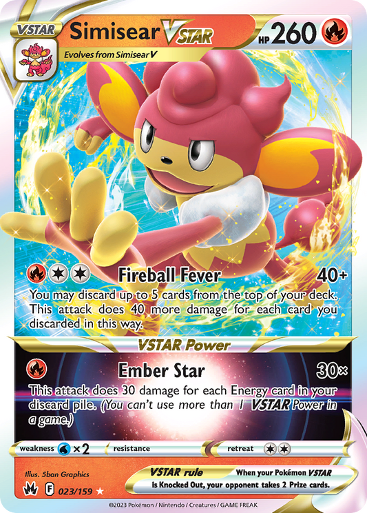 Simisear VSTAR 23/159 Rare Holo VSTAR | Crown Zenith | Pokemon Card