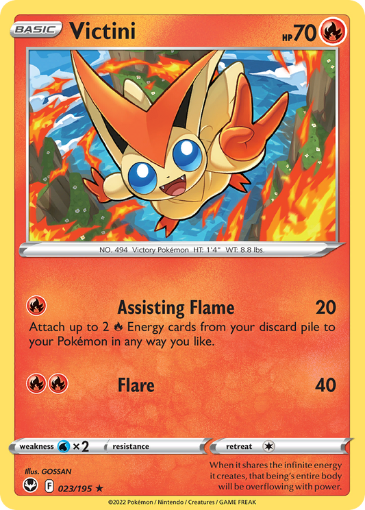 Victini 23/195 Rare | Silver Tempest | Pokemon Card