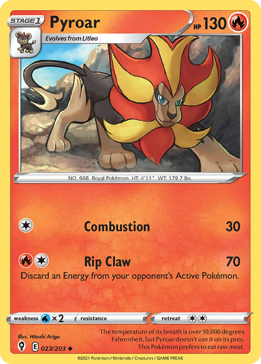 Pyroar 23/203 Uncommon | Evolving Skies | Pokemon Card