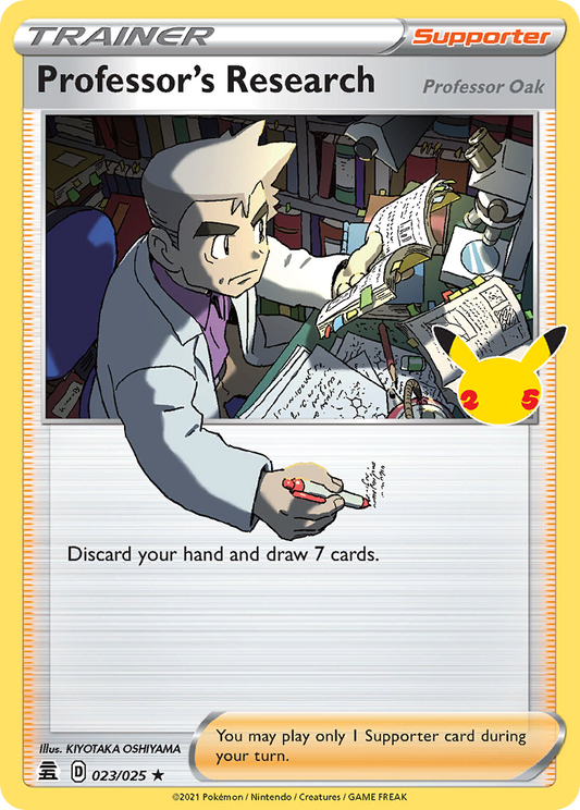 Professor's Research (Professor Oak) 23/25 Rare Holo | Celebrations | Pokemon Card