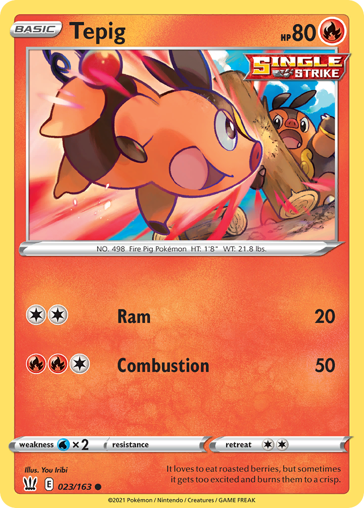 Tepig 23/163 Common | Battle Styles | Pokemon Card