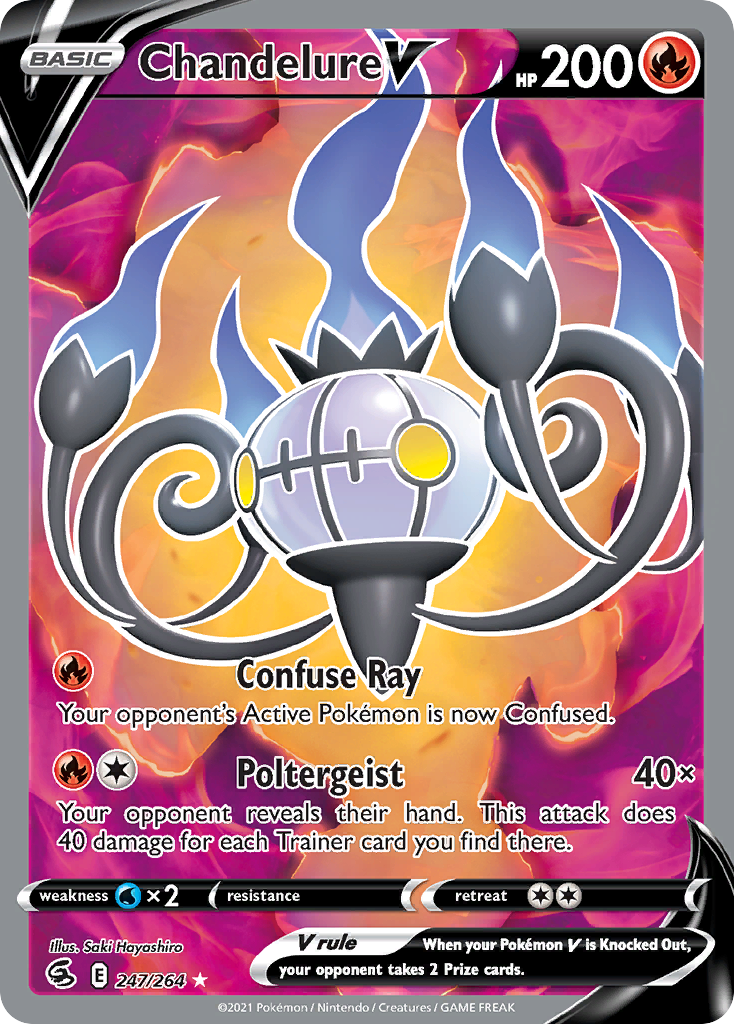 Chandelure V 247/264 Rare Ultra | Fusion Strike | Pokemon Card