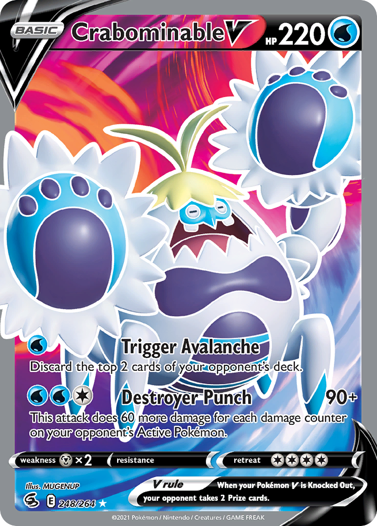 Crabominable V 248/264 Rare Ultra | Fusion Strike | Pokemon Card