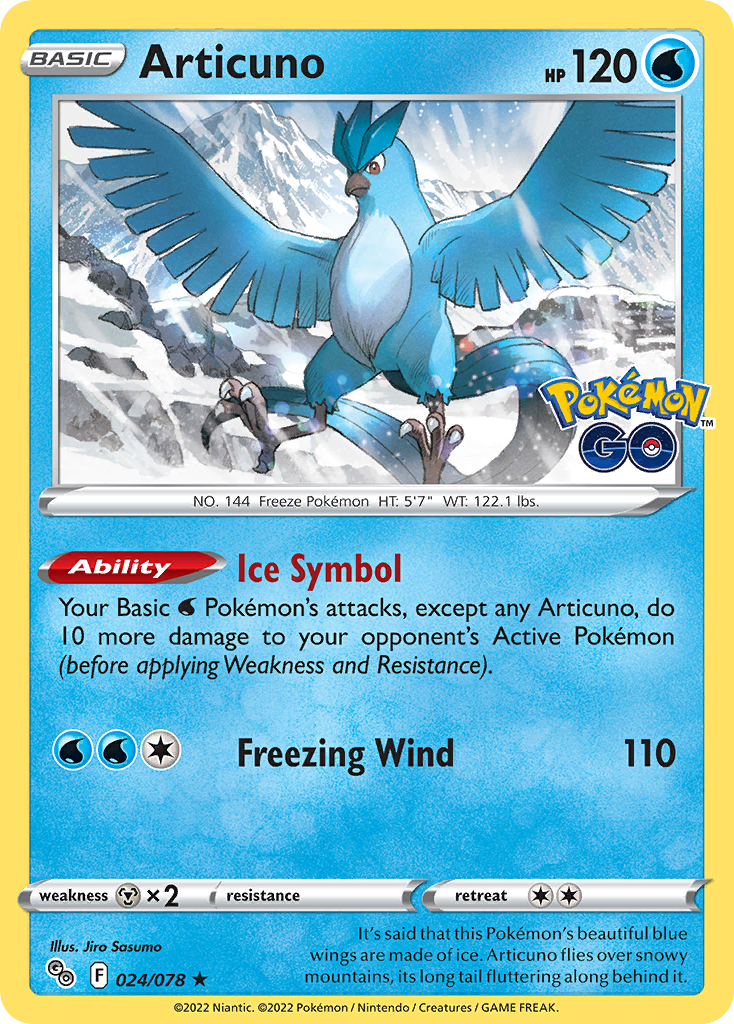 Articuno 24/78 Rare Holo | Pokémon GO | Pokemon Card