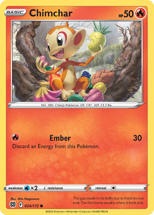 Chimchar 24/172 Common | Brilliant Stars | Pokemon Card