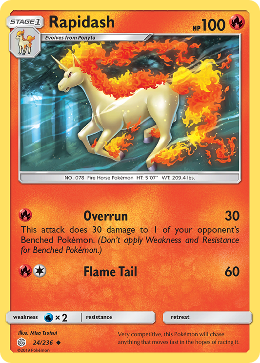 Rapidash 24/236 Uncommon | Cosmic Eclipse | Pokemon Card