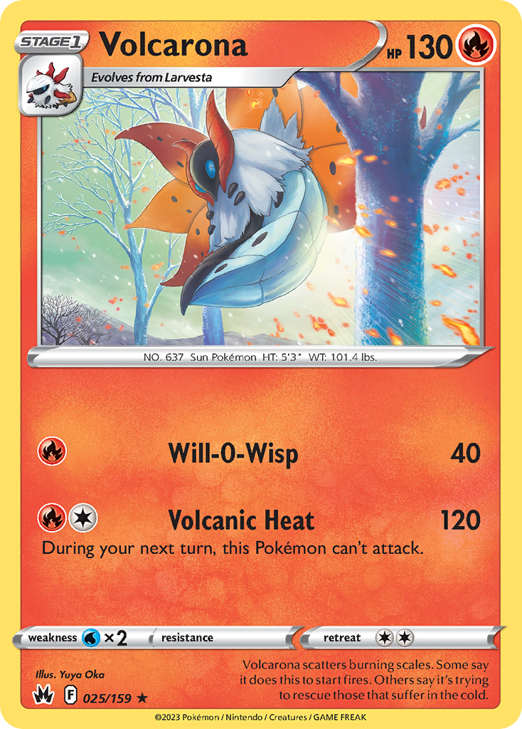 Volcarona 25/159 Rare | Crown Zenith | Pokemon Card