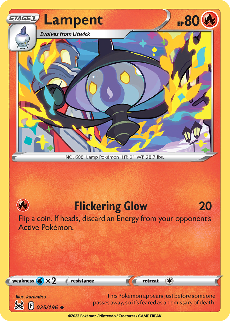 Lampent 25/196 Uncommon | Lost Origin | Pokemon Card