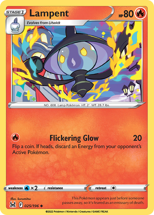 Lampent 25/196 Uncommon | Lost Origin | Pokemon Card