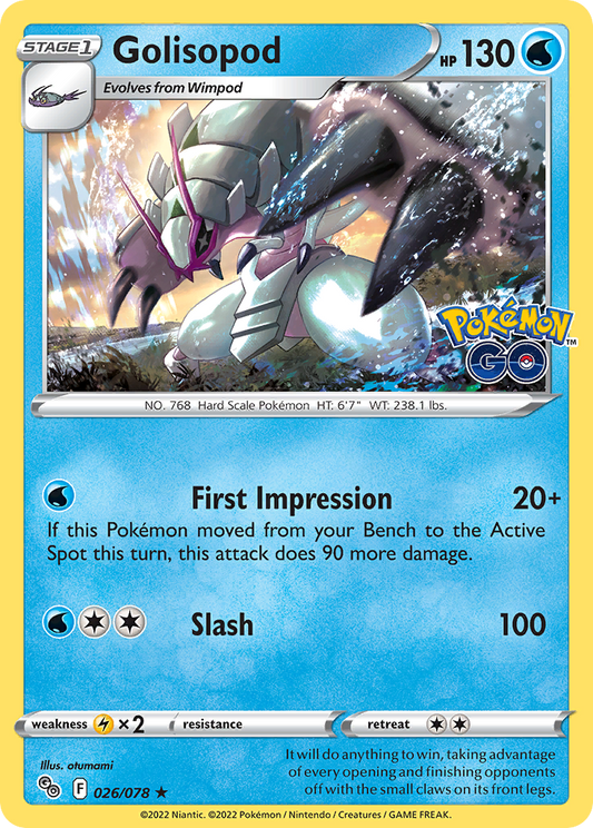 Golisopod 26/78 Rare Holo | Pokémon GO | Pokemon Card