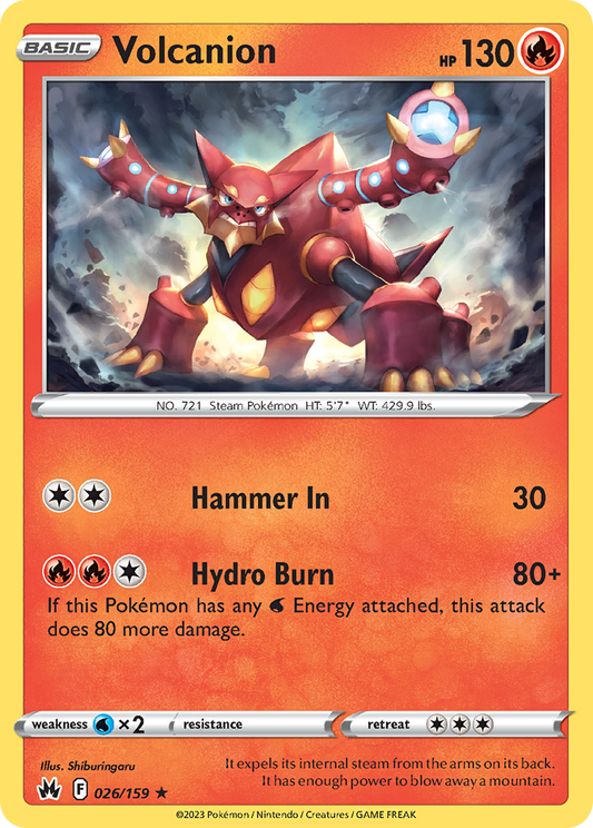 Volcanion 26/159 Rare Holo | Crown Zenith | Pokemon Card