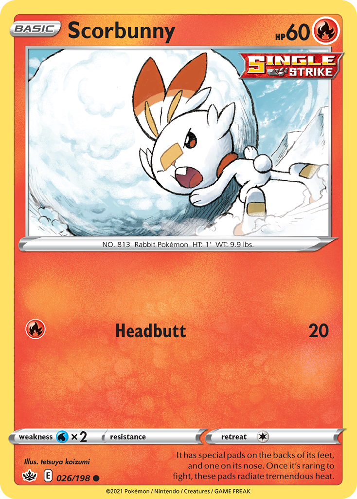 Scorbunny 26/198 Common | Chilling Reign | Pokemon Card