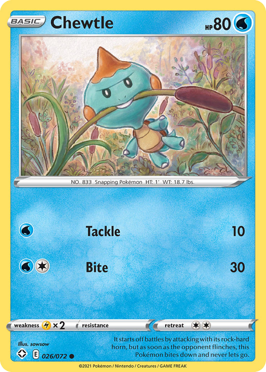 Chewtle 26/72 Common | Shining Fates | Pokemon Card