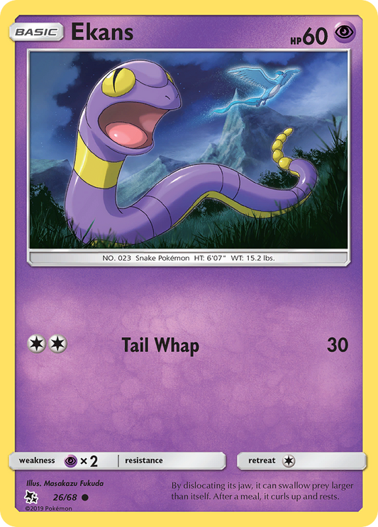 Ekans 26/68 Common | Hidden Fates | Pokemon Card