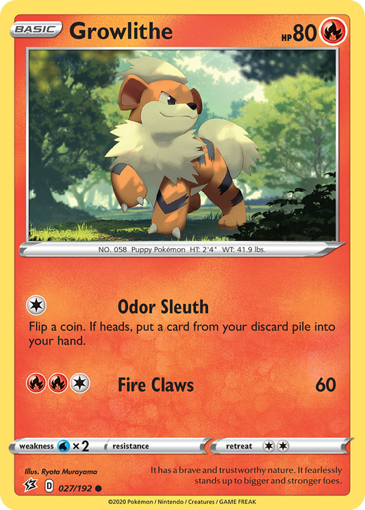 Growlithe 27/192 Common | Rebel Clash | Pokemon Card