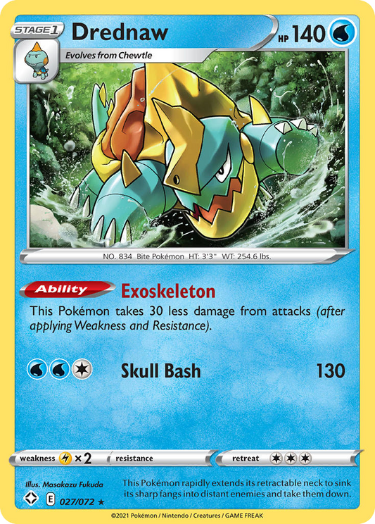 Drednaw 27/72 Rare | Shining Fates | Pokemon Card