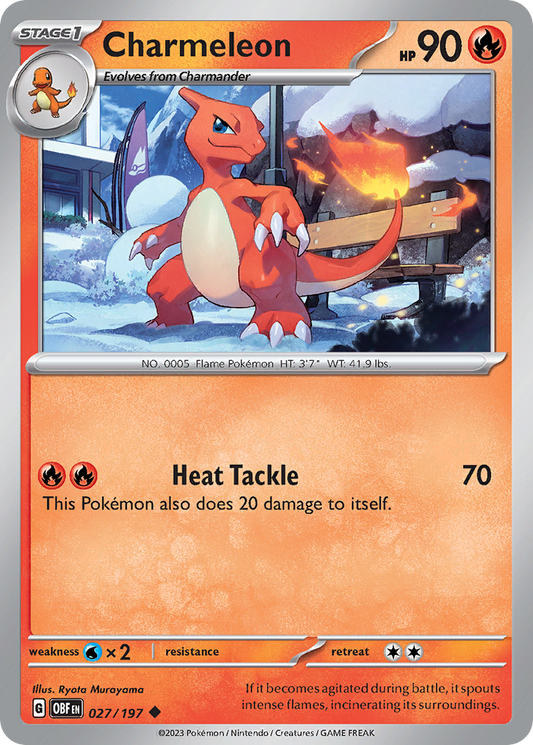 Charmeleon 27/197 Uncommon | Obsidian Flames | Pokemon Card