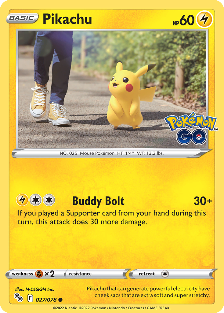 Pikachu 27/78 Common | Pokémon GO | Pokemon Card