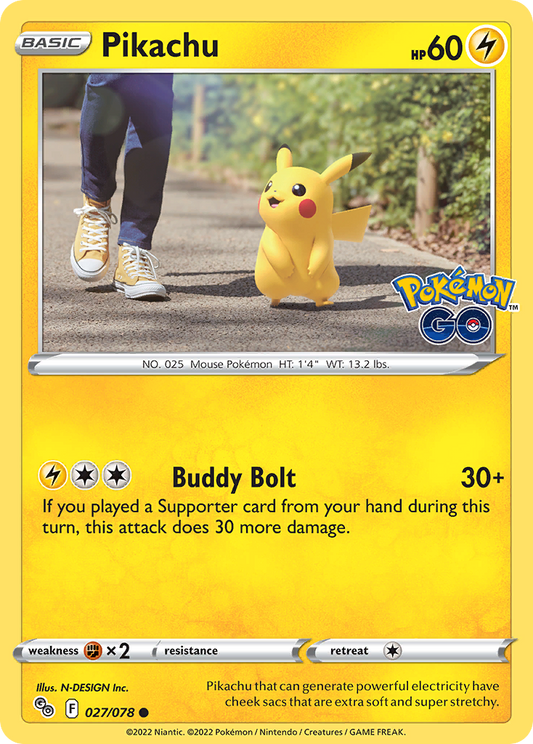 Pikachu 27/78 Common | Pokémon GO | Pokemon Card