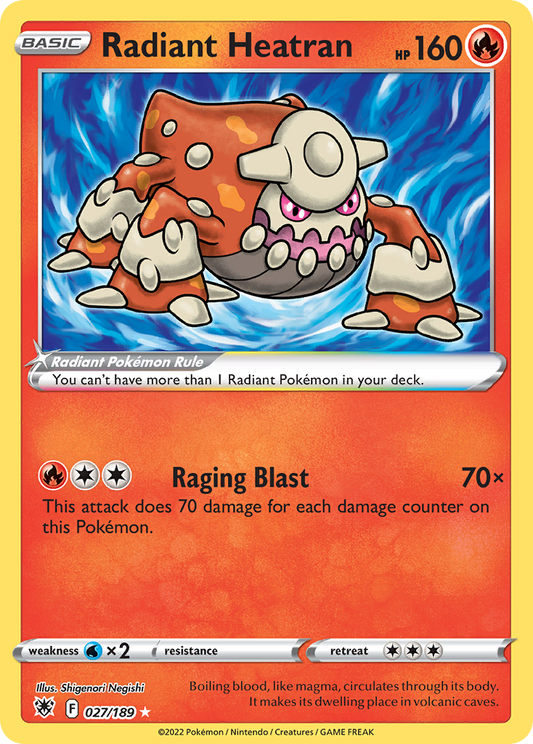 Radiant Heatran 27/189 Radiant Rare | Astral Radiance | Pokemon Card