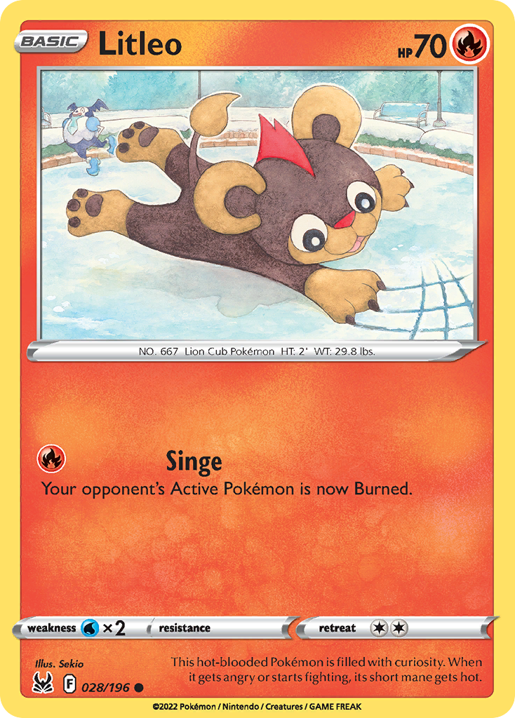 Litleo 28/196 Common | Lost Origin | Pokemon Card