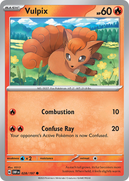 Vulpix 28/197 Common | Obsidian Flames | Pokemon Card