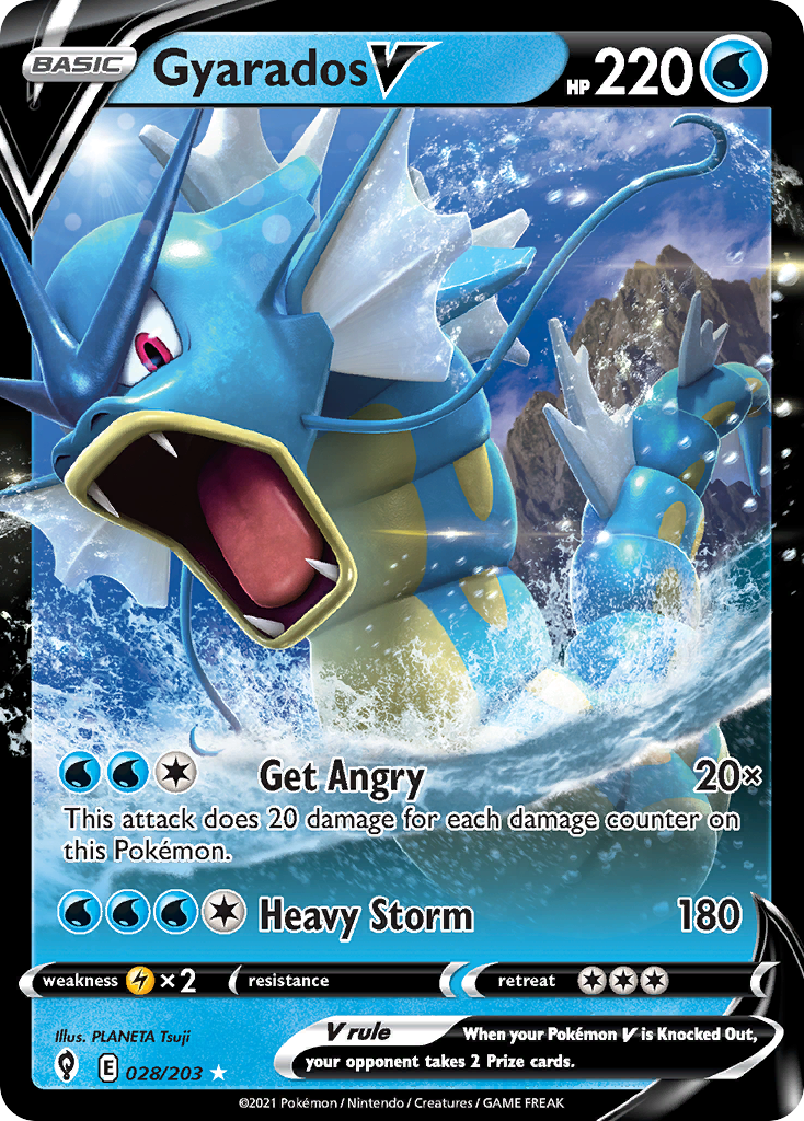 Gyarados V 28/203 Rare Holo V | Evolving Skies | Pokemon Card