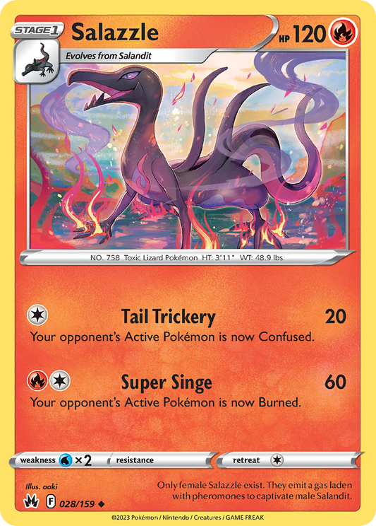 Salazzle 28/159 Uncommon | Crown Zenith | Pokemon Card